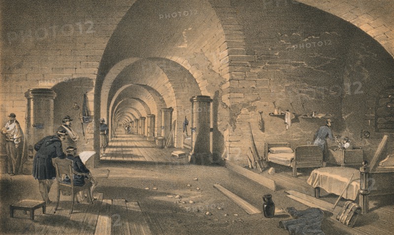 'Interior of Fort Nicholas', 1856. Artist: Edmund Walker.