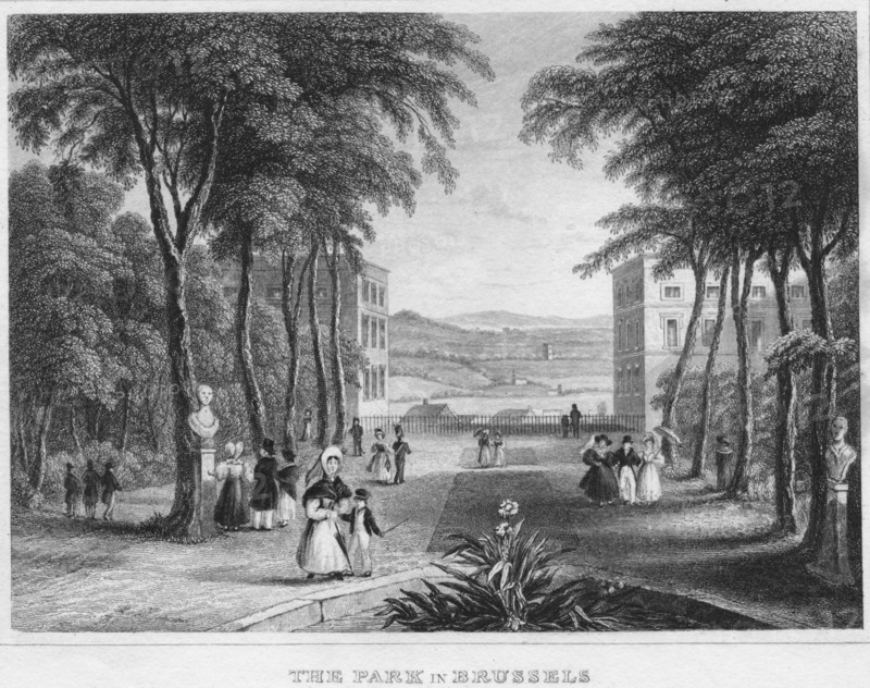 'The Park in Brussels', 1850. Artist: H Bond.