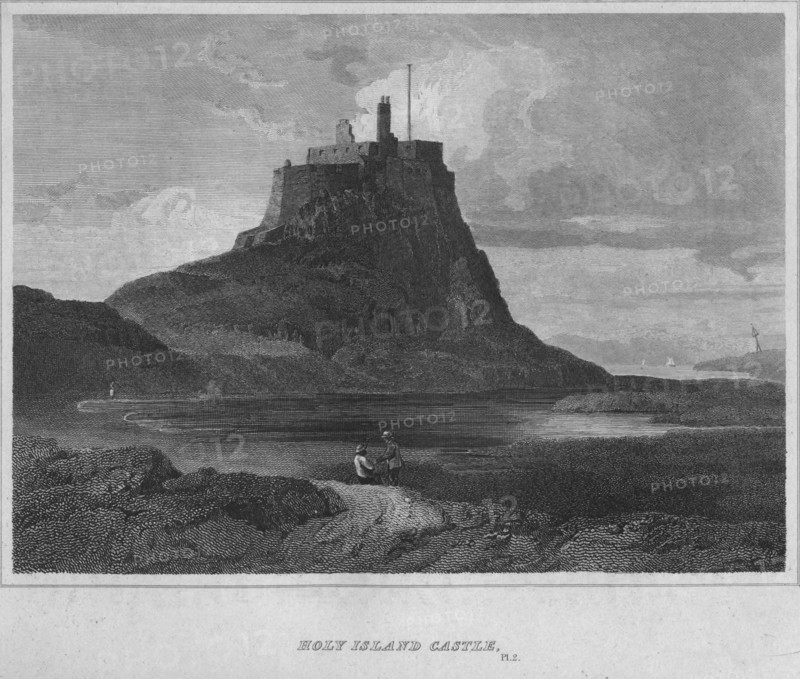 'Holy Island Castle', 1814. Artist: John Greig.