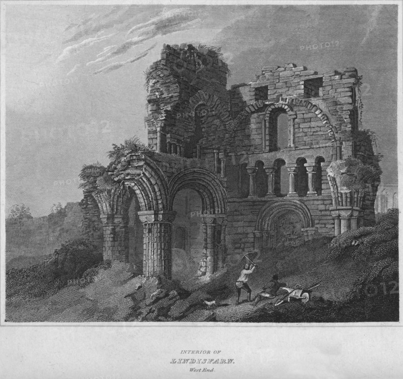 'Interior of Lindisfarn. West End', 1814. Artist: John Greig.