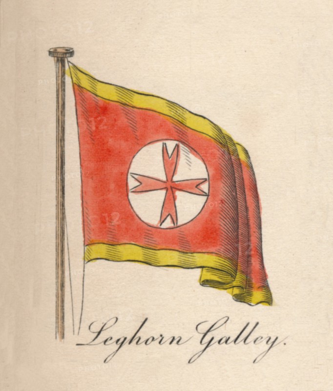 'Leghorn Galley', 1838. Artist: Unknown.