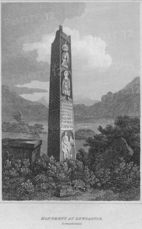 'Monument at Bewcastle. Northumberland', 1814. Artist: John Greig.