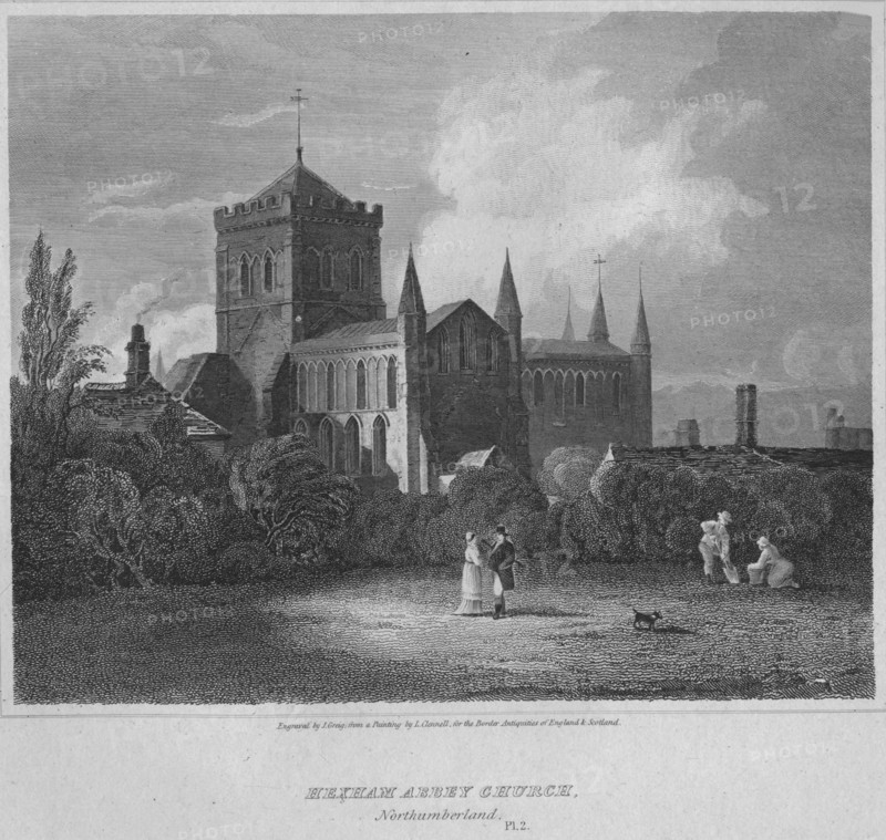 'Hexham Abbey, Church, Northumberland', 1814. Artist: John Greig.