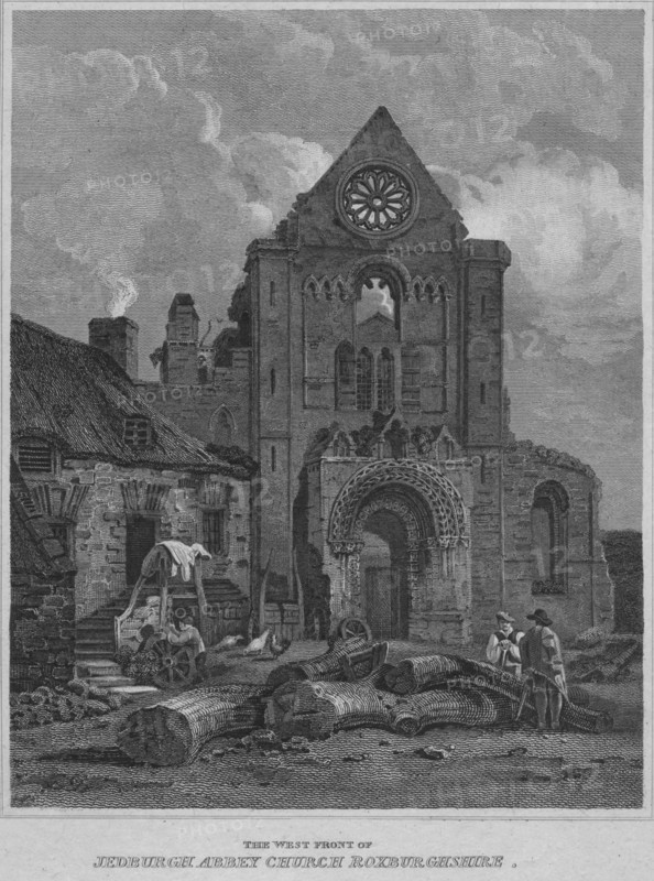 'The West Front of Jedburgh Abbey Church Roxburghshire', 1814. Artist: John Greig.