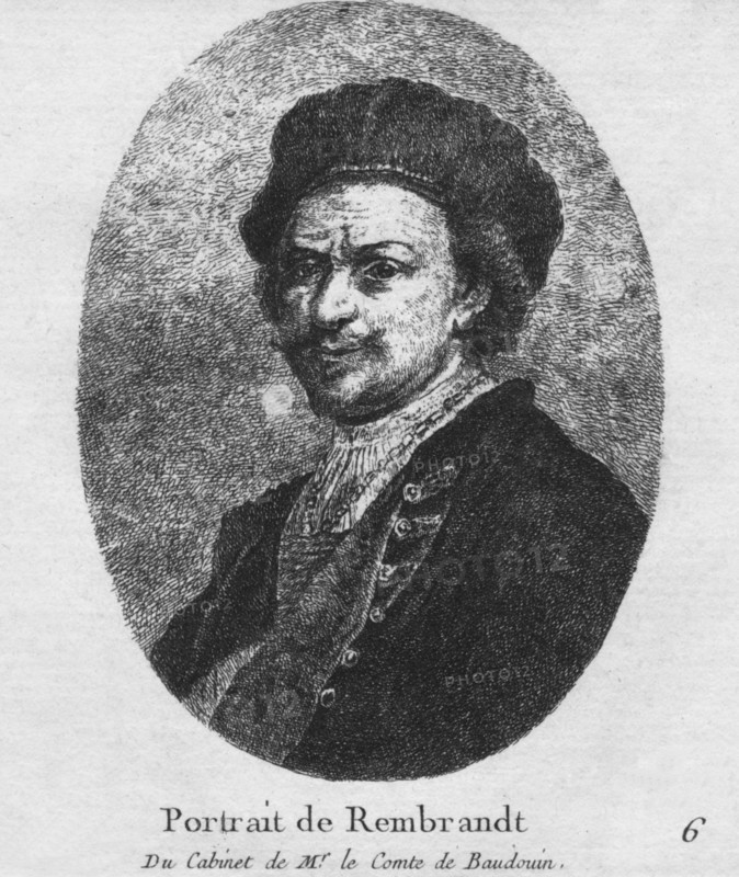 'Portrait de Rembrandt  - Du Cabinet de Mr. le Comte de Baudouin', c1770. Artist: Christian Gottfried Schulze.