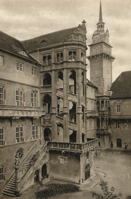 'Torgau - Hartenfels Castle courtyard', 1931. Artist: Kurt Hielscher.