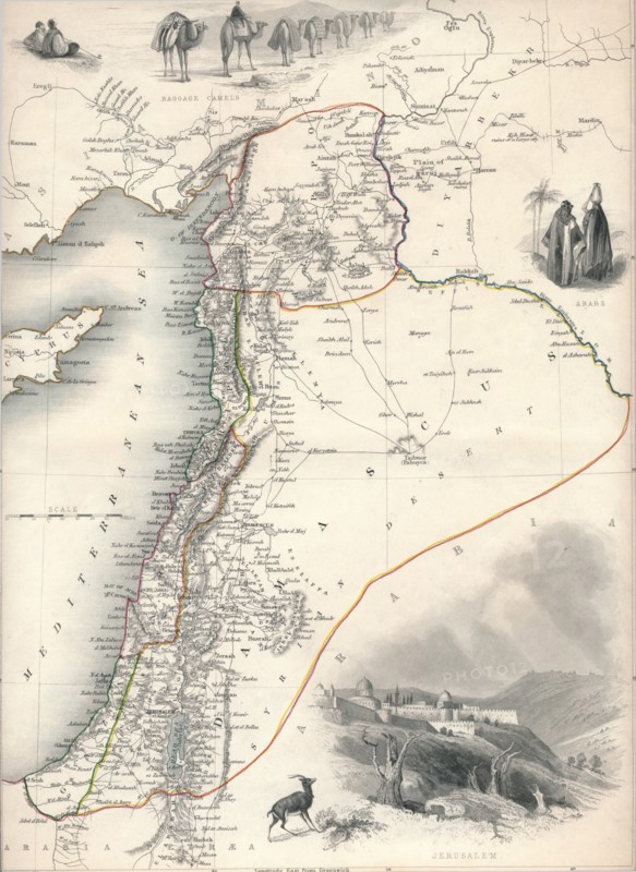 Map of Syria, 1851. Artist: John Tallis.