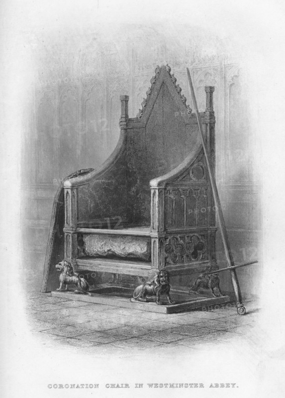 'Coronation Chair in Westminster Abbey', 1859. Artist: Unknown.