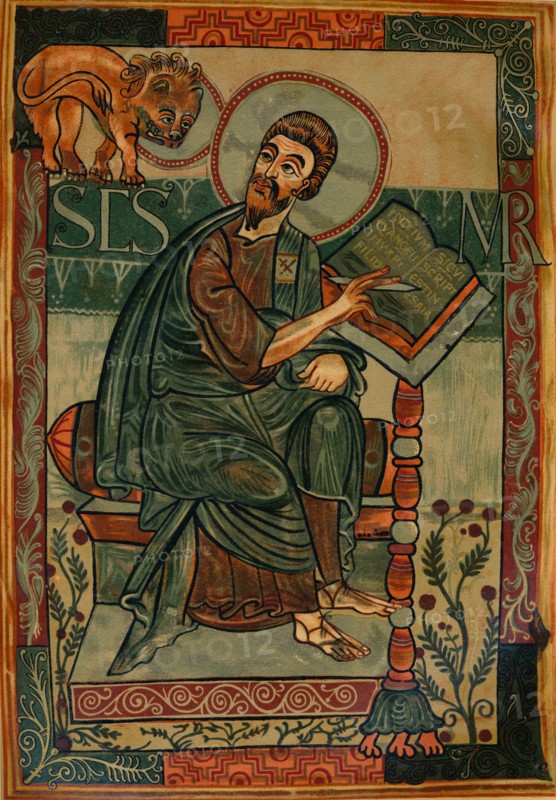 St. Mark from the Godescalc Gospel Lectionary, 781-783 (1947). Artist: Godescalc.