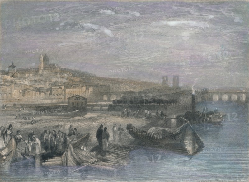 'Melun', 1835. Artist: S Fisher.