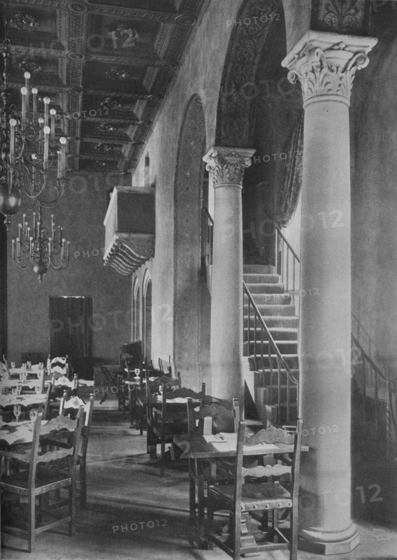 Detail of main dining room, University Club Building, Los Angeles, California, 1923. Artist: Unknown.