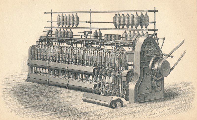 Finishing Roving Frame, by Platt, Brothers & Co. Oldham', 1874. Artist: GB Smith.