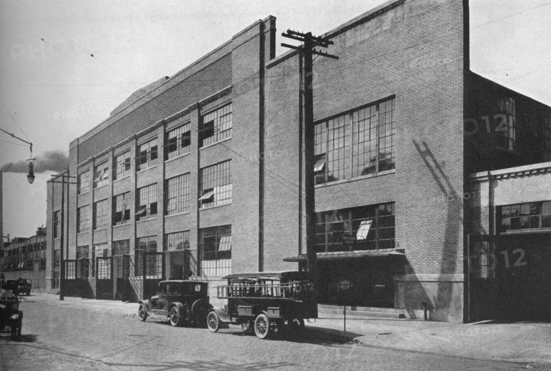 Exterior of kiln and mill building, West End Plant, Fisher Body Company, Detroit, Michigan, 1923. Artist: Unknown.