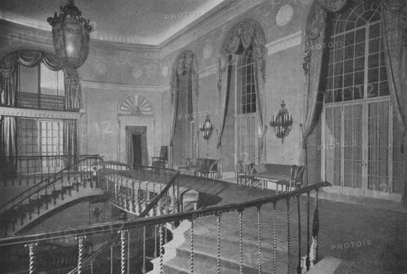 The imposing staircase leading to the ballroom of the Ritz-Carlton Hotel, New York, 1923. Artist: Unknown.