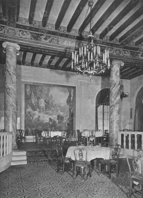 Detail at end of main dining room, Mount Royal Hotel, Montreal, Canada, 1923.  Artist: Unknown.