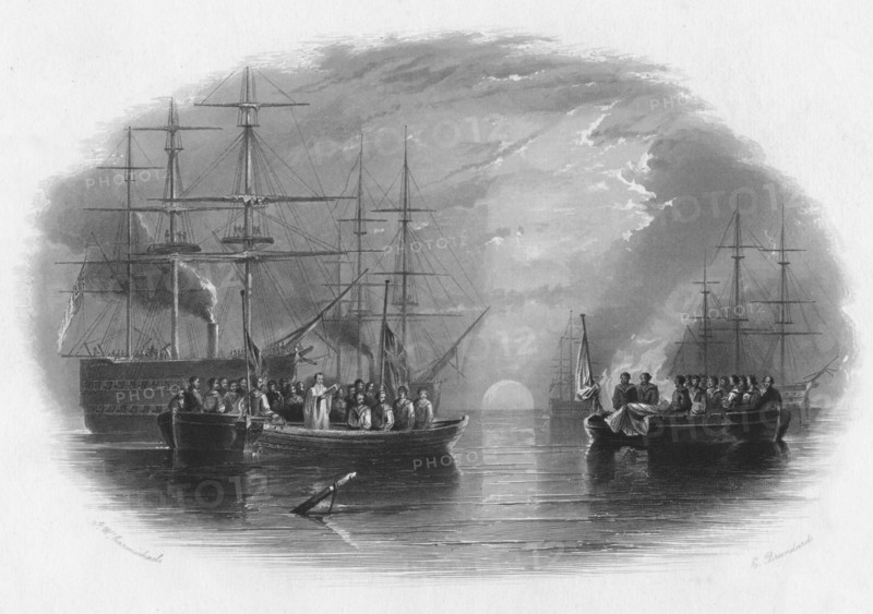 'Burial at Sea', c19th century. Artist: Edward Paxman Brandard.