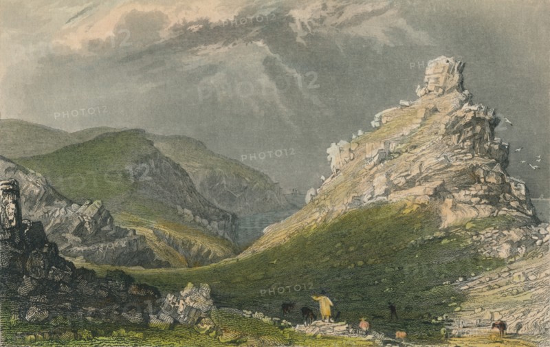 'The Valley of Rocks, Near Linton, Devonshire', 1831. Artist: Joseph Wilson Lowry.