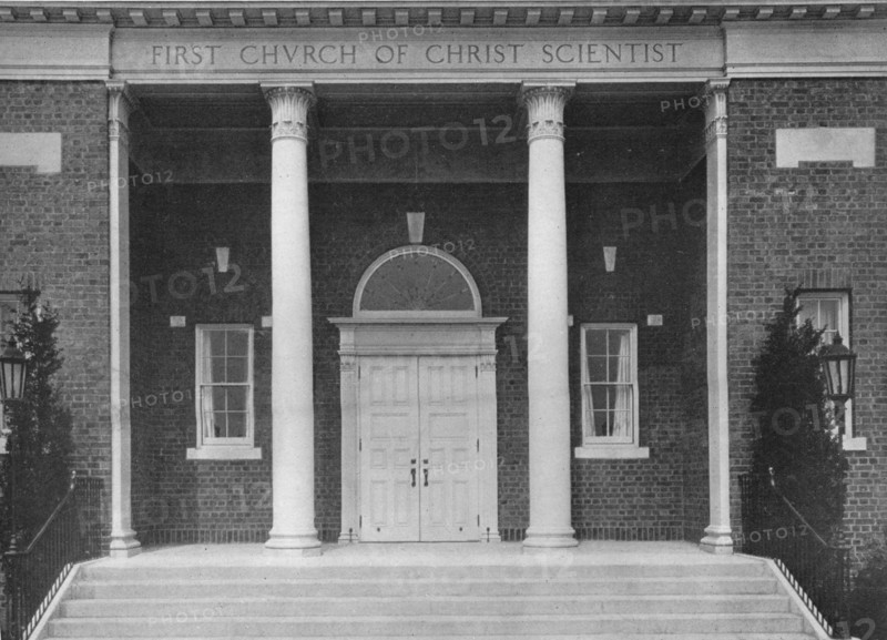 Detail of entrance loggia, First Church of Christ, Scientist, Meriden, Connecticut, 1922. Artist: Unknown.