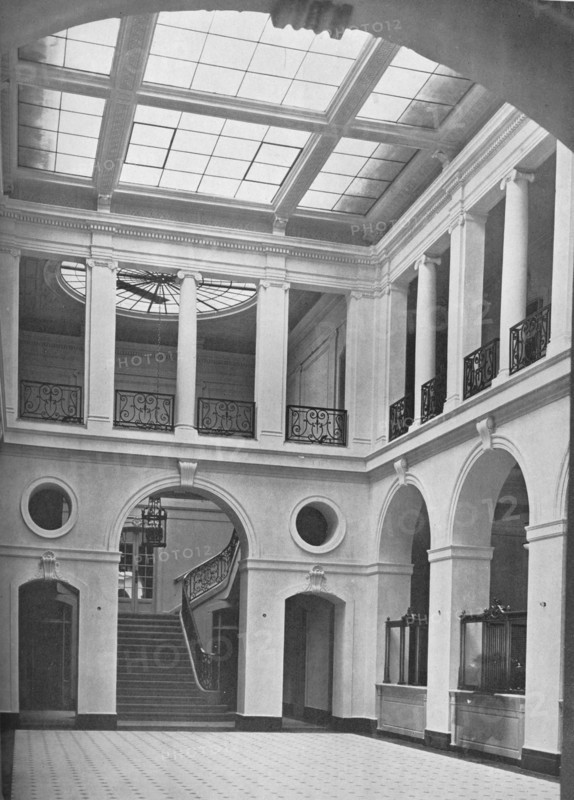 Interior of public space, Illinois Life Insurance Company Building, Chicago, Illinois, 1923. Artist: Unknown.