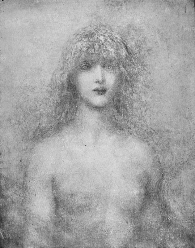 Uldra, The Scandinavian Spirit of the Rainbow in the Waterfall', 1884, (1917). Artist: George Frederick Watts.