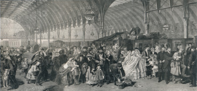 'The Railway Station', 1862, (1917). Artist: William Powell Frith.