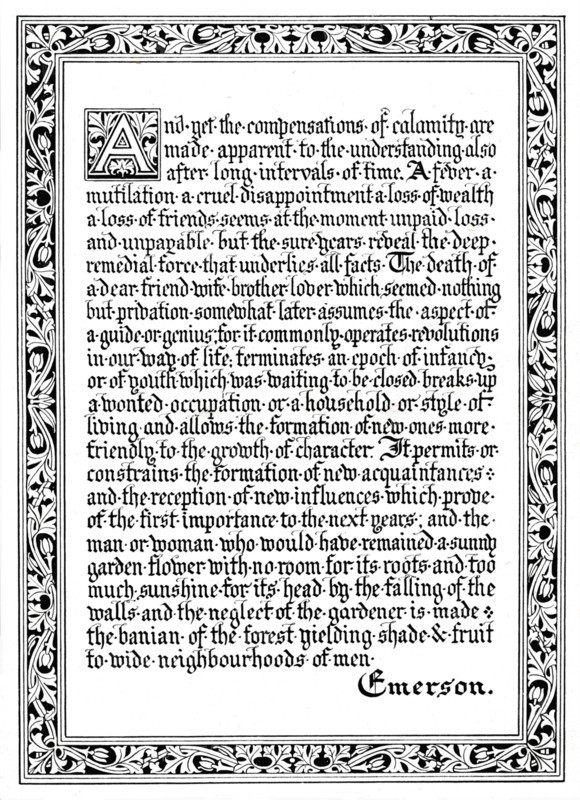 Compensations Quotation from Emerson', c1917, (1917). Artist: Ralph Waldo Emerson.