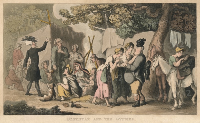 'Dr Syntax and the Gypsies', 1820. Artist: Thomas Rowlandson.