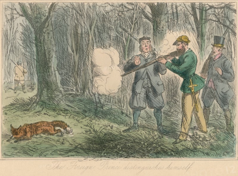 'The Foreign Prince distinguishes himself', 1860. Artist: John Leech.