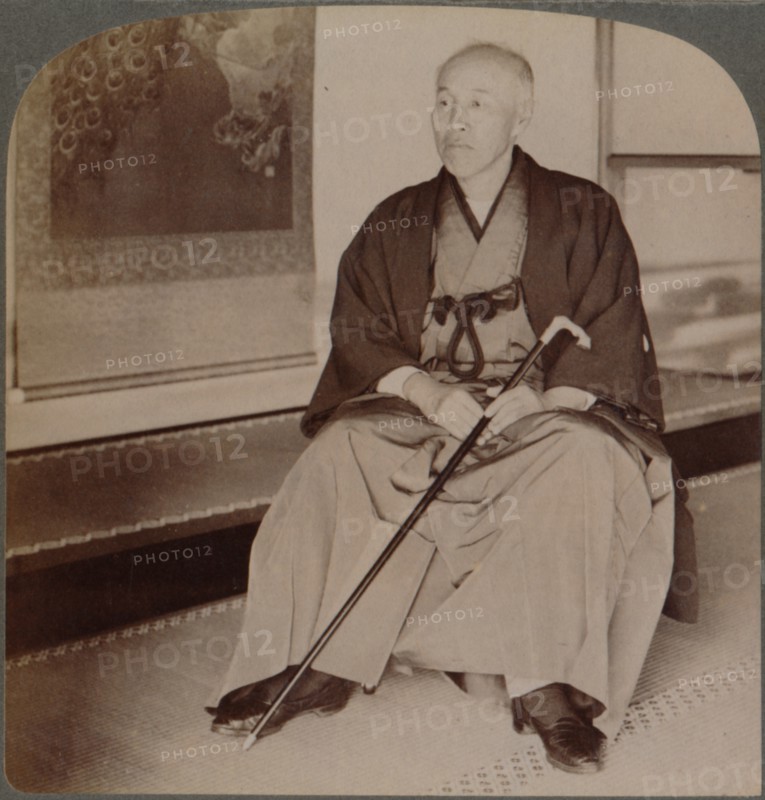 'Count Okuma, Ex-Minister of Foreign Affairs, at home, Tokyo, Japan', 1904. Artist: Unknown.