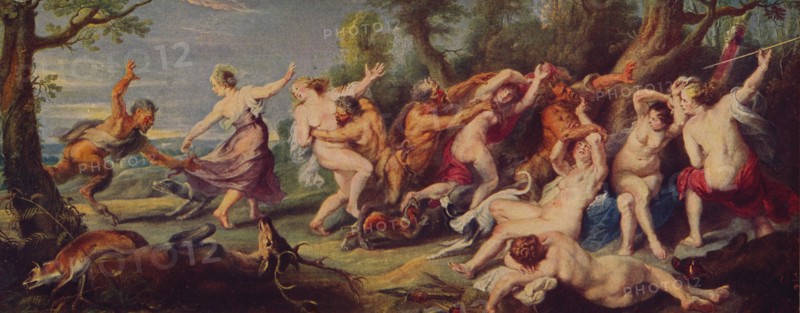 'Ninfas Sorprendidas Por Satiros', (Diana and Nymphs Surprised by Satyrs), 1639-1640, (c1934).  Artist: Peter Paul Rubens.