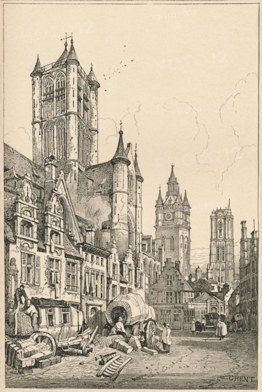 'Ghent', c1820 (1915). Artist: Samuel Prout.