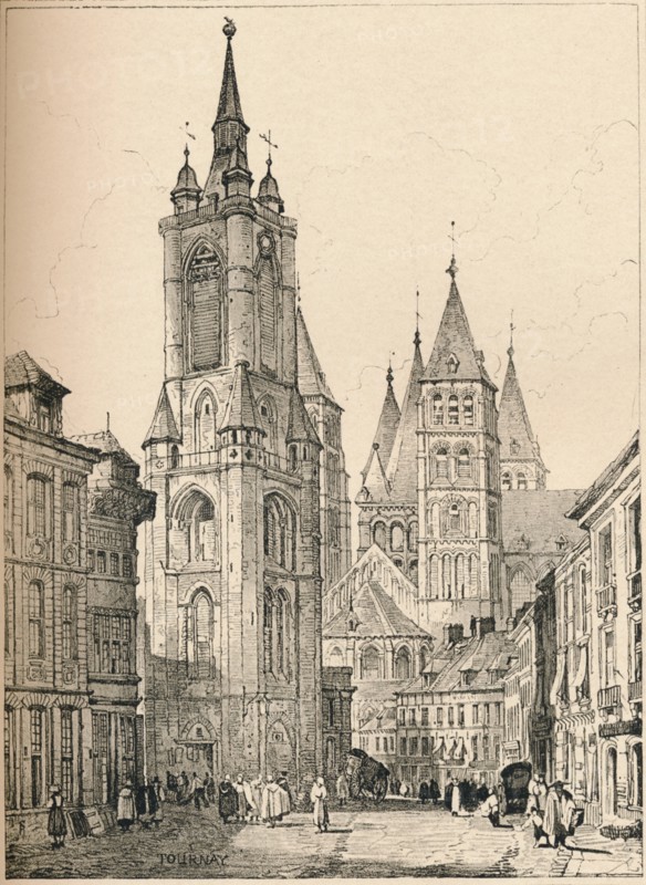 'Tournai', c1820 (1915). Artist: Samuel Prout.