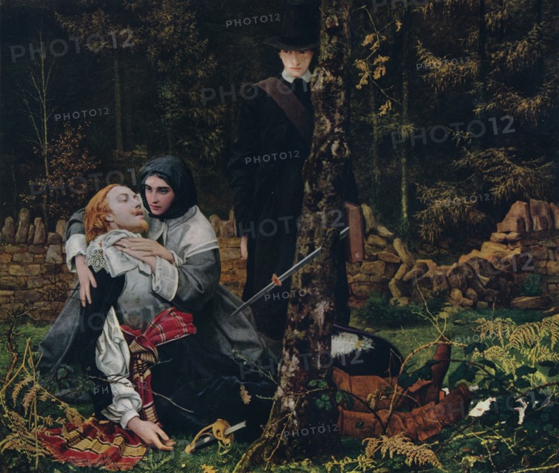 'The Wounded Cavalier', 1855, (1912). Artist: William Shakespeare Burton.
