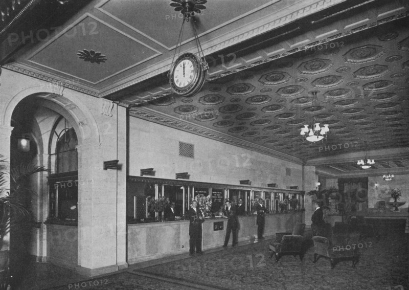 Main office adjoining the entrance lobby, Roosevelt Hotel, New York City, 1924. Artist: Unknown.