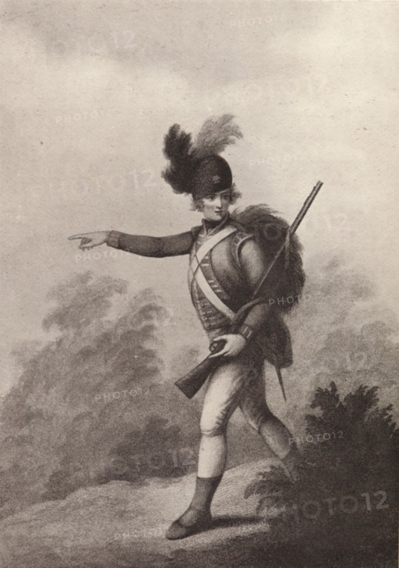 'Light Infantry Man (1791)', 1791 (1909). Artist: Francois David Soiron.
