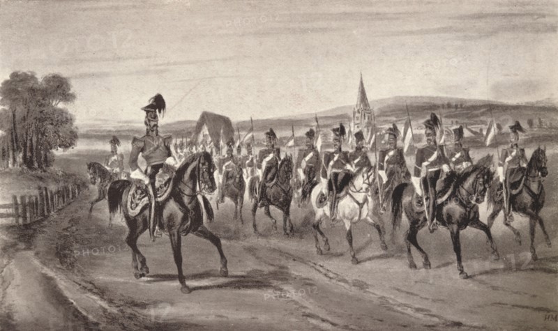 'Going to the Review (16th Lancers)', 1850 (1909). Creator: John Harris the Younger.