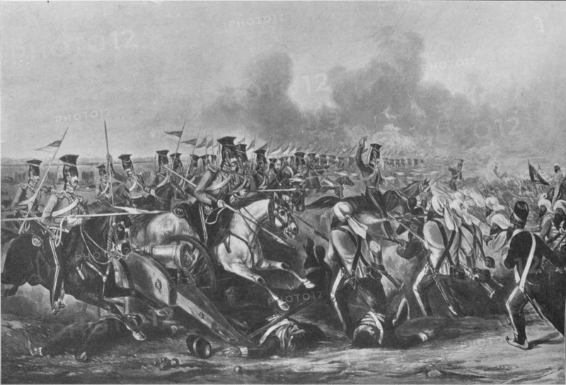 'Charge of the 16th (Queen's Own Lancers) at the Battle of Aliwal, January 28, 1846', 1847 (1909). Creator: John Harris the Younger.