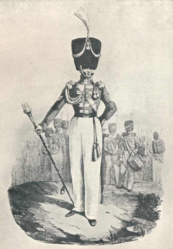 '87th Regiment or Royal Irish Fusiliers, Drum Major (1828)', 1828 (1909). Artist: Maxim Gauci.