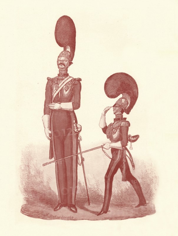 'Showing the Difference Between The Man and the Officer', 1830-1840, (1909). Artist: William Heath.
