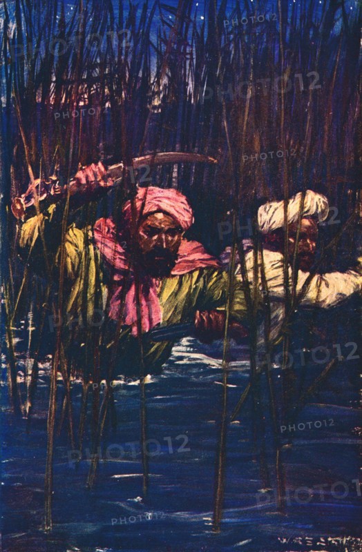 'Kavanagh and Kunuji in the Swamp', 1857 (c1912). Artist: Unknown.