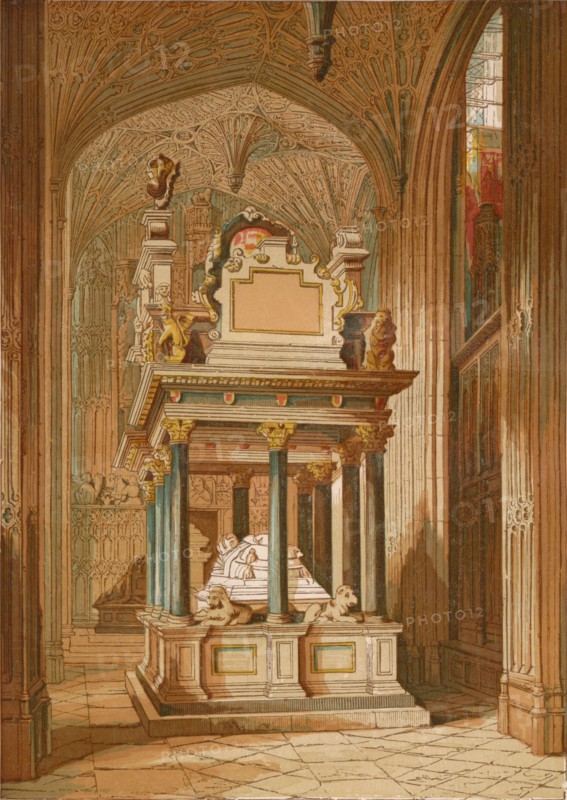 'Tomb of Queen Elizabeth. - Westminster Abbey', c1845, (1864). Artist: Unknown.