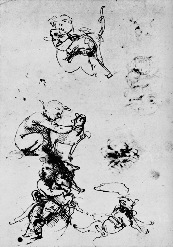 'Study of a Child with a Cat', 1478-1481 (1945). Artist: Leonardo da Vinci.