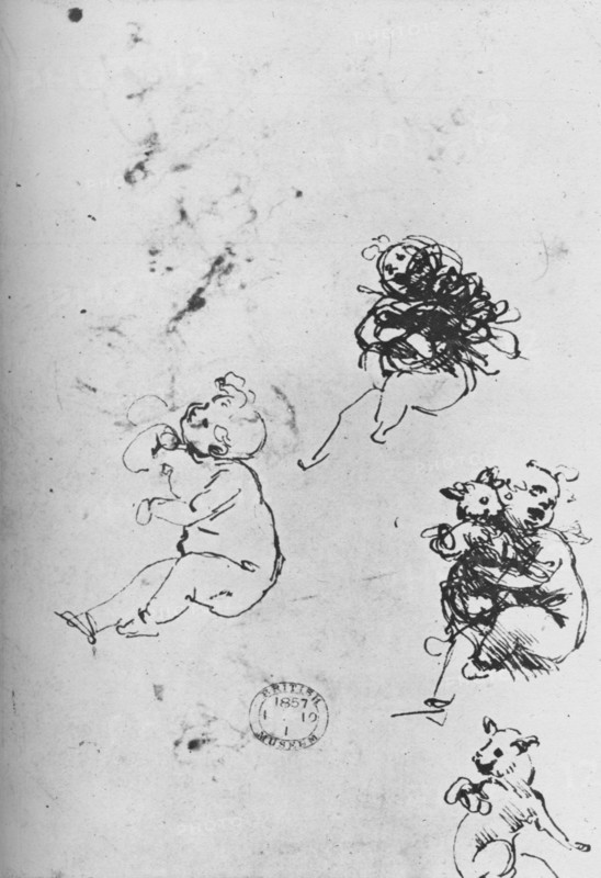 'Studies of Children and Cats', 1478-1481 (1945). Artist: Leonardo da Vinci.