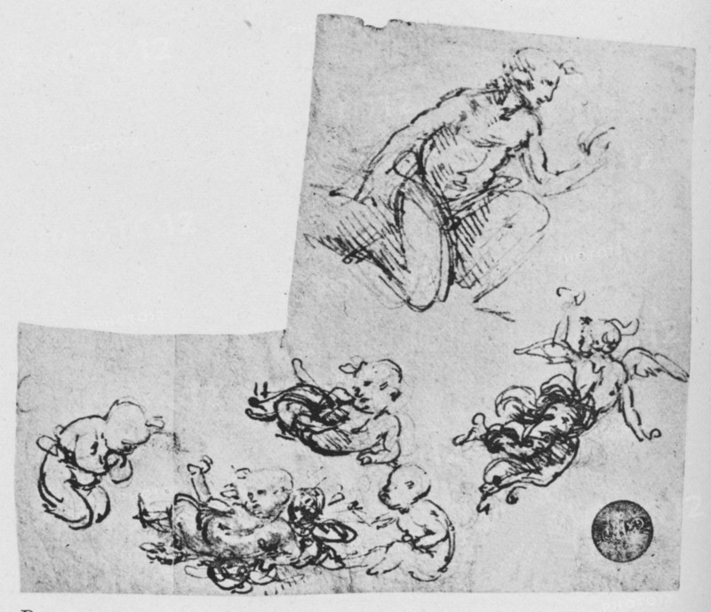 'Kneeling Youth and Putti', c1480 (1945). Artist: Leonardo da Vinci.