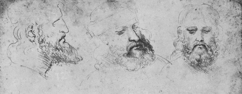 'Studies of the Head of Cesare Borgia from Three Points of View', c1480 (1945). Artist: Leonardo da Vinci.