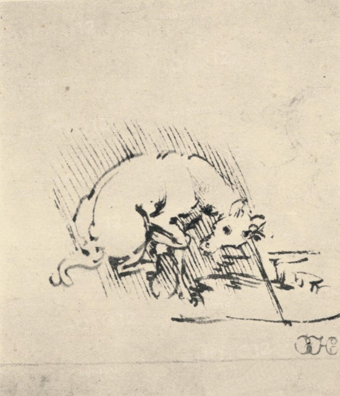 'A Unicorn Dipping Its Horn into the Water', c1480 (1945). Artist: Leonardo da Vinci.
