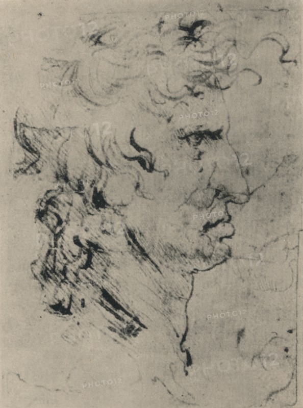 'Profile of a Man to the Right', c1480 (1945). Artist: Leonardo da Vinci.