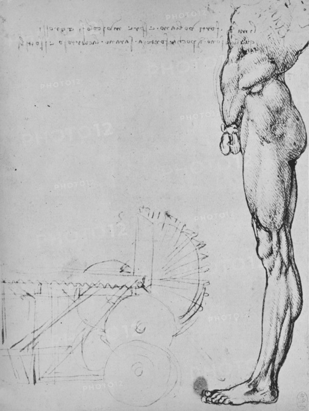 'Study of the Lower Half of a Man and of Machinery', c1480 (1945). Artist: Leonardo da Vinci.