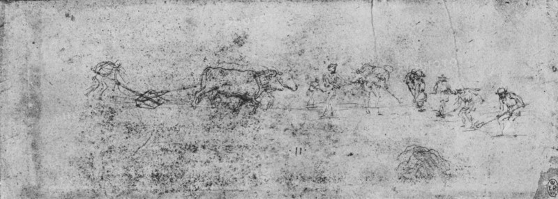 'Men Ploughing and Digging', c1480 (1945). Artist: Leonardo da Vinci.