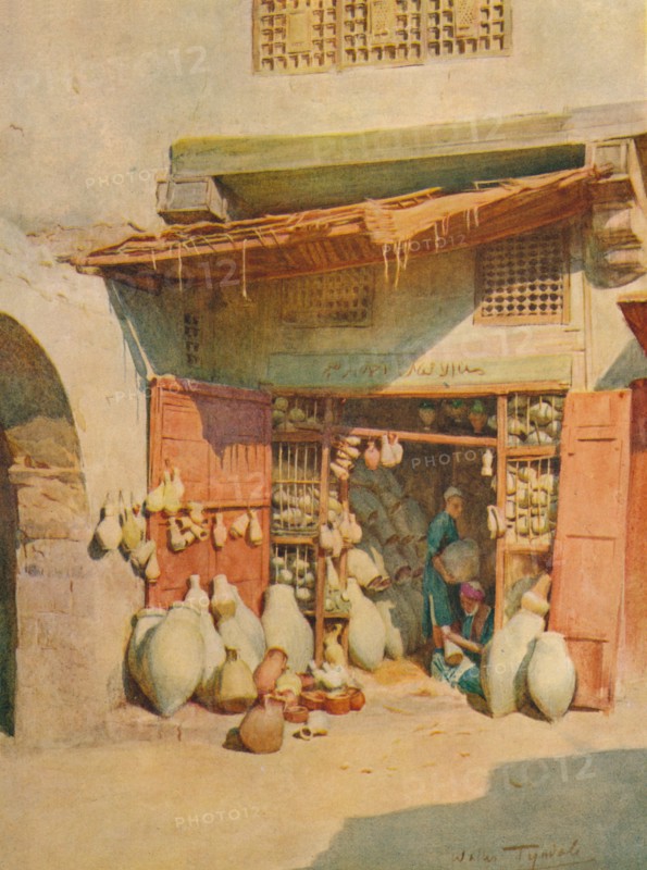 'Pottery Bazaar in a Nile Village', c1905, (1912). Artist: Walter Frederick Roofe Tyndale.